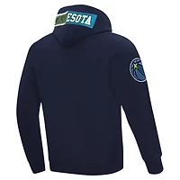 Men's Pro Standard Navy Minnesota Timberwolves Split Logo Pullover Hoodie