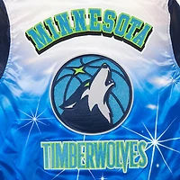 Veste à boutons-pression en satin sublimé Pro Standard bleu marine pour homme des Minnesota Timberwolves