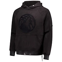 Men's Protege Black Minnesota Timberwolves Eco-Friendly Functional Suede Fashion Tonal Hoodie