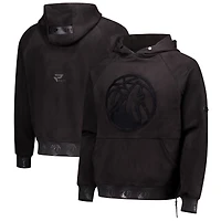 Men's Protege Black Minnesota Timberwolves Eco-Friendly Functional Suede Fashion Tonal Hoodie