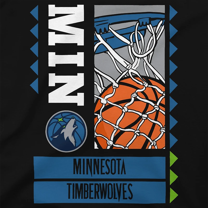 T-shirt noir Stadium Essentials pour homme des Minnesota Timberwolves Ballin