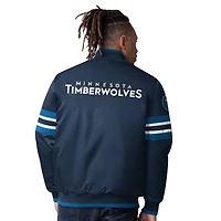 Veste universitaire à boutons-pression Starter Navy Minnesota Timberwolves Scout I pour homme