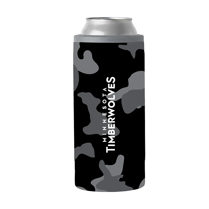 Glacière mince à motif camouflage noir de 12 oz des Timberwolves du Minnesota