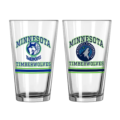Timberwolves du Minnesota 16oz. Verre à pinte, paquet de deux