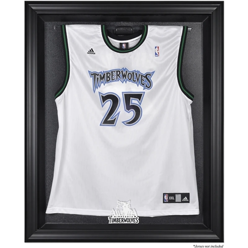 Vitrine de présentation du maillot avec logo de l'équipe des Minnesota Timberwolves (2008-2017) encadré noir