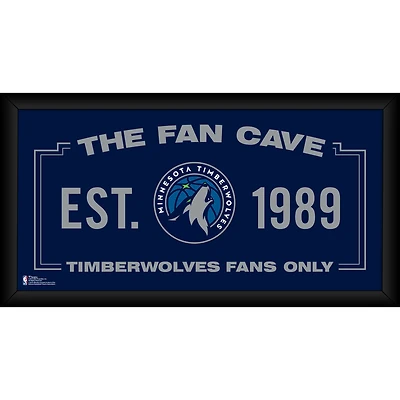 Minnesota Timberwolves Framed 10" x 20" Fan Cave Collage