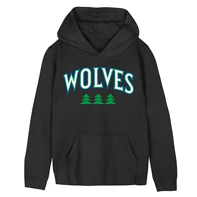 Preschool Outerstuff Black Minnesota Timberwolves Wordmark Hoodie
