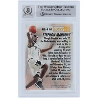 Carte de recrue autographiée 1996-97 Fleer Lucky 13 #4 Beckett Fanatics Witnessed Authenticated 10 Rookie par Stephon Marbury des Minnesota Timberwolves