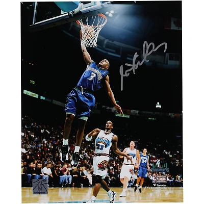 Photographie autographiée de Stephon Marbury du dunk des Minnesota Timberwolves contre les Vancouver Grizzlies, 8" x 10"