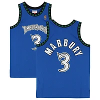 Maillot Swingman bleu autographié Mitchell & Ness 1996-97 des Minnesota Timberwolves de Stephon Marbury