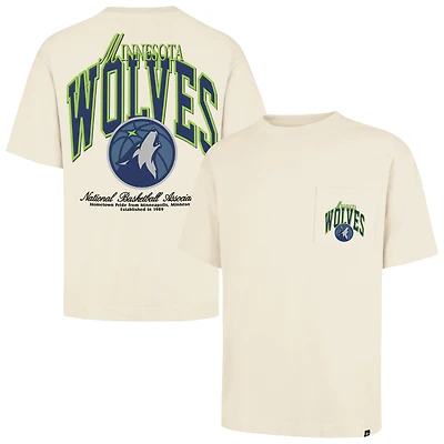 T-shirt unisexe à poche Foundation de la collection Crossover des Timberwolves du Minnesota, couleur crème '47