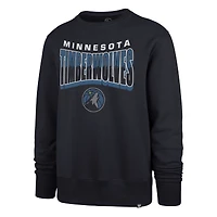 Unisex '47  Navy Minnesota Timberwolves Brush By Headline Crewneck Sweatshirt