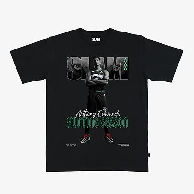 T-shirt unisexe Anthony Edwards noir Minnesota Timberwolves SLAM Cover