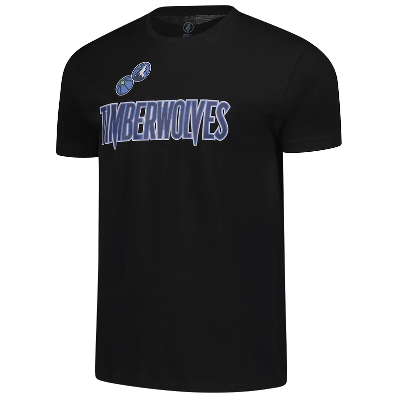 T-shirt unisexe FISLL noir avec logo surdimensionné des Minnesota Timberwolves
