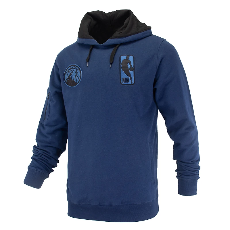 Unisex FISLL Navy Minnesota Timberwolves Logoman Shadow Collection Pullover Hoodie