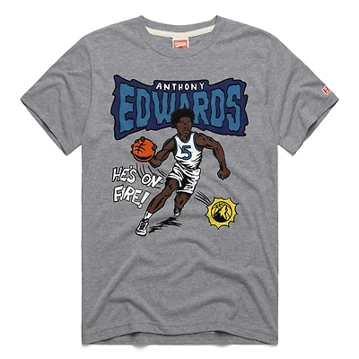 T-shirt unisexe hommage à Anthony Edwards Gray, Minnesota Timberwolves, bande dessinée, tri-blend