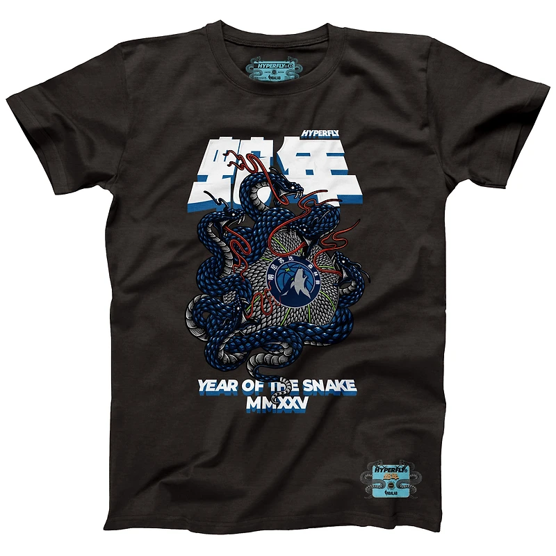 Unisex NBALab x Hyperfly Heather Black Minnesota Timberwolves Year of the Snake Lunar New Collection T-Shirt