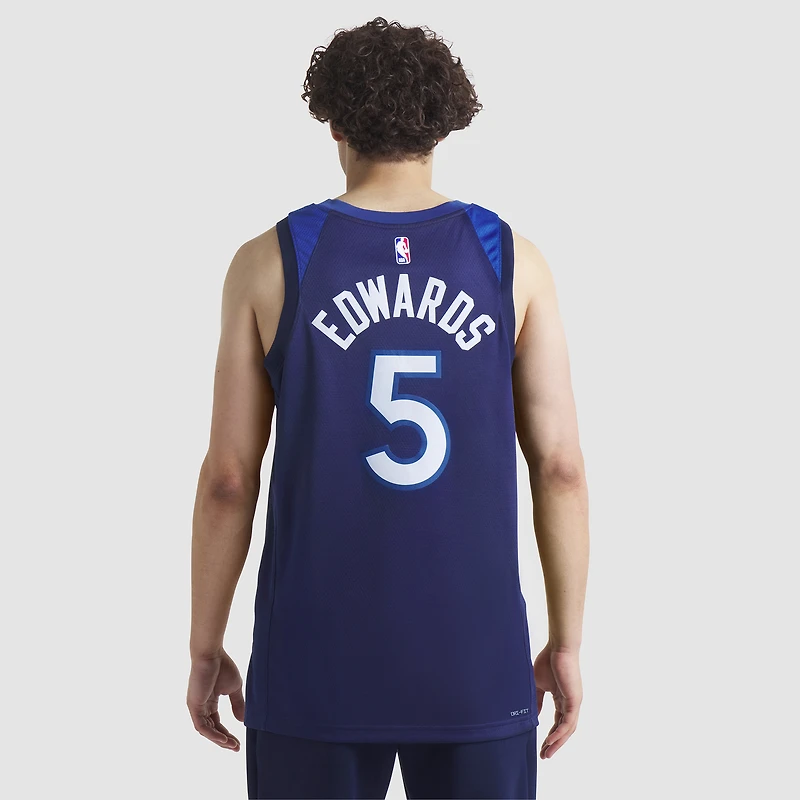 Unisex Nike Anthony Edwards Navy Minnesota Timberwolves Swingman Jersey - Icon Edition