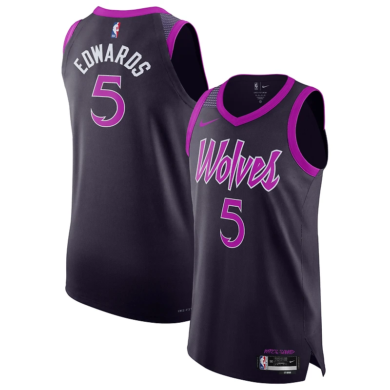 Maillot authentique unisexe Nike Anthony Edwards violet Minnesota Timberwolves 2025/26 - Édition City
