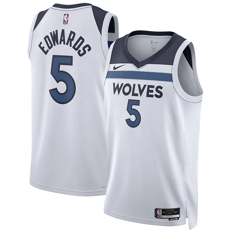 Maillot unisexe Nike Anthony Edwards blanc Minnesota Timberwolves Swingman - Édition Association