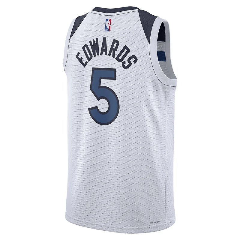 Maillot unisexe Nike Anthony Edwards blanc Minnesota Timberwolves Swingman - Édition Association