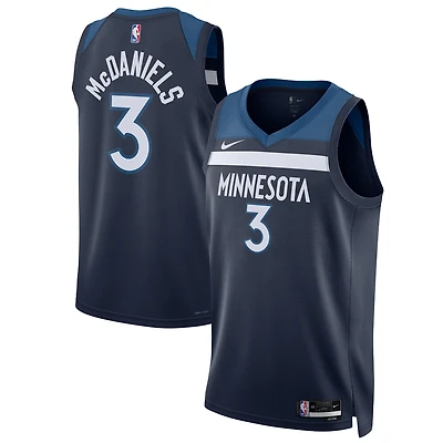 Unisex Nike Jaden McDaniels Navy Minnesota Timberwolves Swingman Player Jersey - Icon Edition