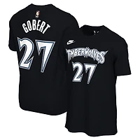T-shirt unisexe Nike Rudy Gobert noir avec nom et numéro des Minnesota Timberwolves - Édition classique