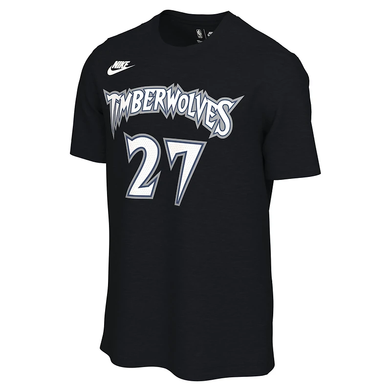 T-shirt unisexe Nike Rudy Gobert noir avec nom et numéro des Minnesota Timberwolves - Édition classique