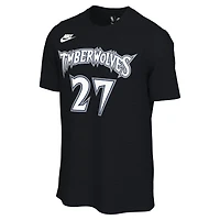 T-shirt unisexe Nike Rudy Gobert noir avec nom et numéro des Minnesota Timberwolves - Édition classique