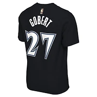 T-shirt unisexe Nike Rudy Gobert noir avec nom et numéro des Minnesota Timberwolves - Édition classique