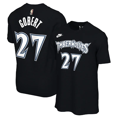 Unisex Nike Rudy Gobert Black Minnesota Timberwolves Name & Number T-Shirt - Classic Edition