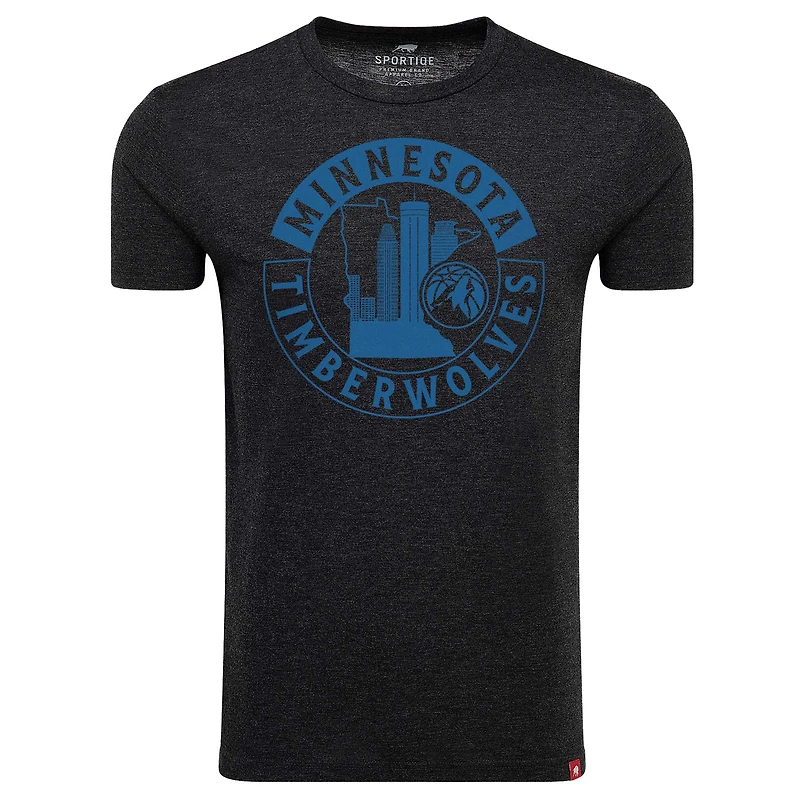 Unisex Sportiqe Heather Black Minnesota Timberwolves Comfy Super Soft Tri-Blend T-Shirt