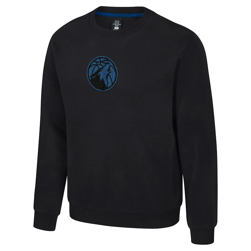 Unisex Stadium Essentials Black Minnesota Timberwolves Club Level Chenille Sweatshirt