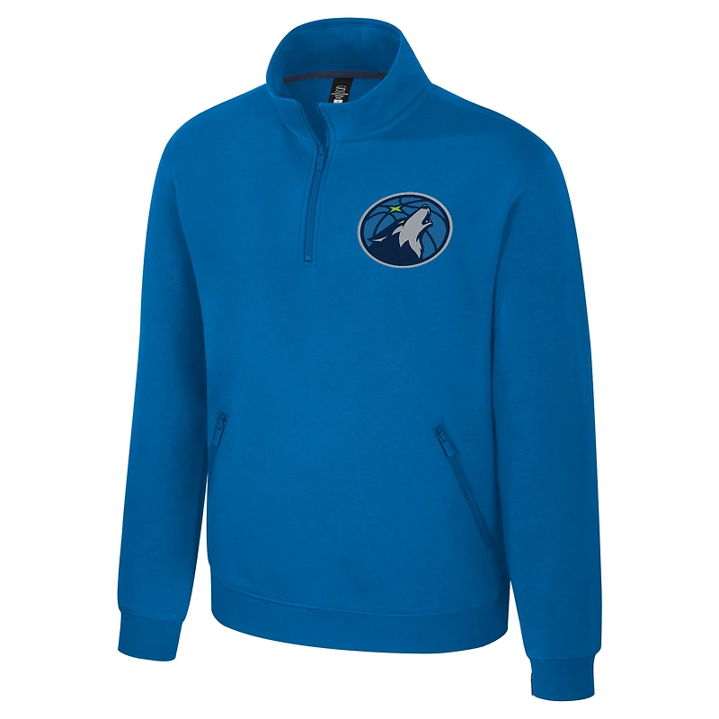 Unisex Stadium Essentials Blue Minnesota Timberwolves  Varsity Trainer Quarter-Zip Pullover