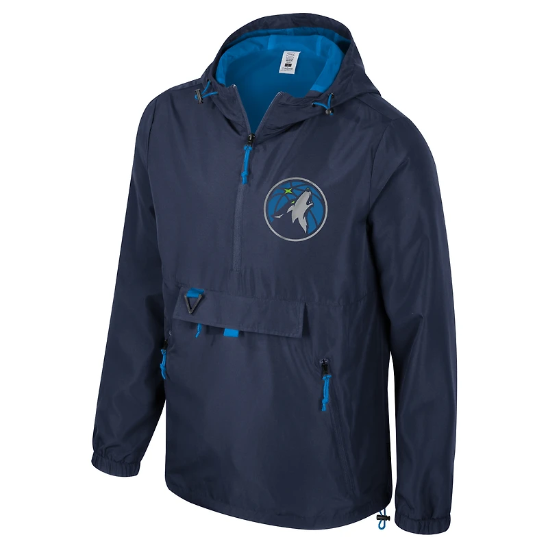 Veste à capuche unisexe Stadium Essentials bleu marine Minnesota Timberwolves Compete quart de zip
