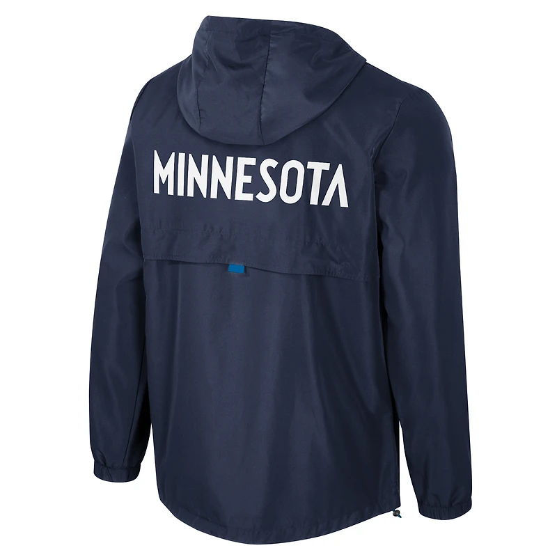 Unisex Stadium Essentials Navy Minnesota Timberwolves Compete Quarter-Zip Hoodie Jacket