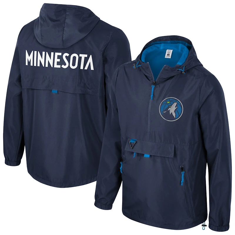 Veste à capuche unisexe Stadium Essentials bleu marine Minnesota Timberwolves Compete quart de zip