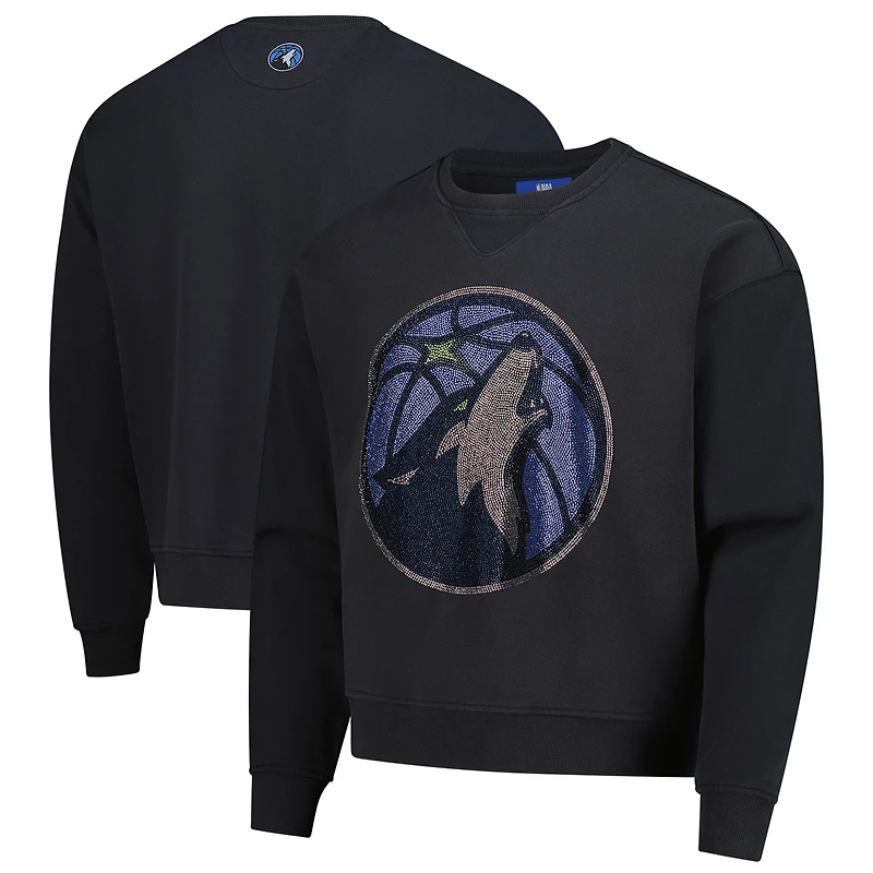 Sweat-shirt unisexe Terez Charcoal Minnesota Timberwolves oversize avec logo en pierre précieuse