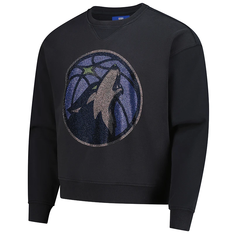 Sweat-shirt unisexe Terez Charcoal Minnesota Timberwolves oversize avec logo en pierre précieuse