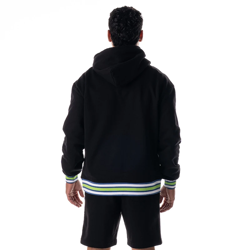 Sweat à capuche unisexe The Wild Collective noir Minnesota Timberwolves personnalisé côtelé ton sur de qualité supérieure