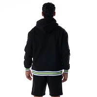 Sweat à capuche unisexe The Wild Collective noir Minnesota Timberwolves personnalisé côtelé ton sur de qualité supérieure