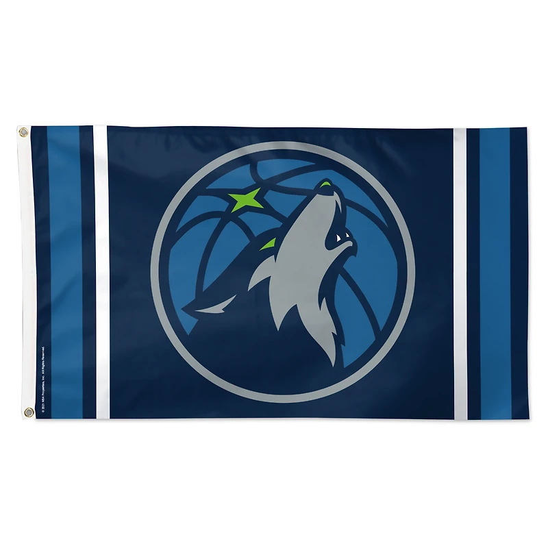 Drapeau WinCraft Minnesota Timberwolves 3' x 5' à rayures verticales de luxe, simple face