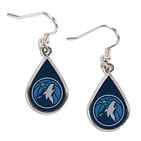 WinCraft Minnesota Timberwolves Boucles d'oreilles pendantes en forme de goutte d'eau avec logo