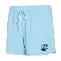 Women's Concepts Sport  Light Blue Minnesota Timberwolves Elevation Tri-Blend Long Sleeve Top & Shorts Set