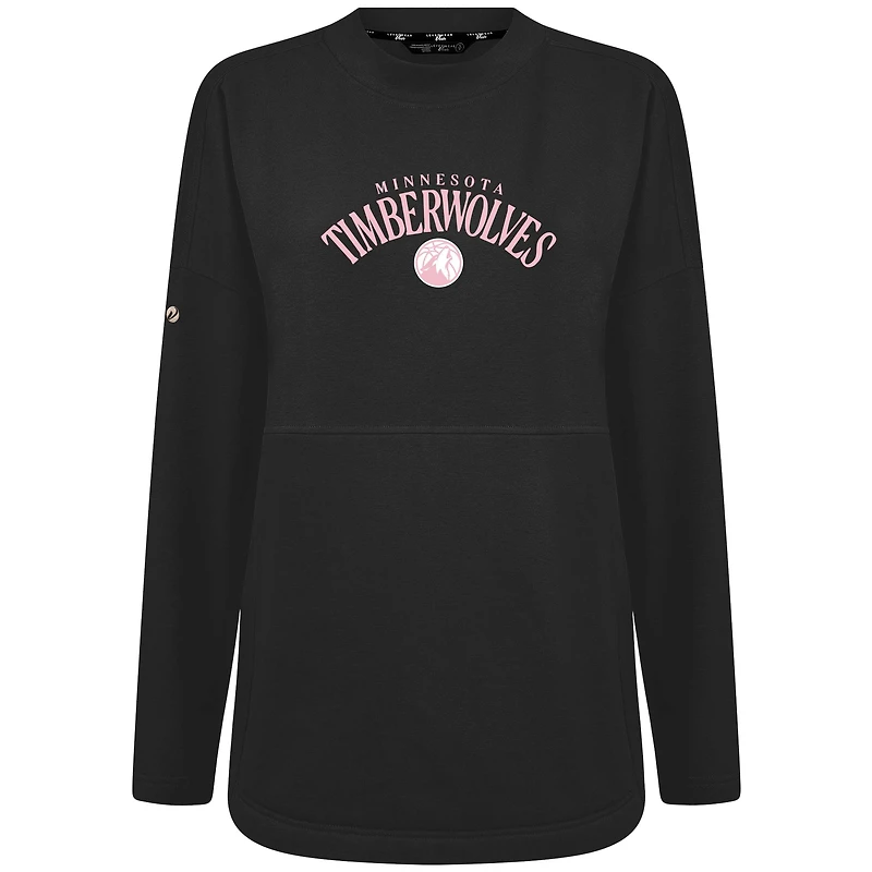 Sweat-shirt à col roulé Beaudry gris des Timberwolves du Minnesota pour femme Levelwear