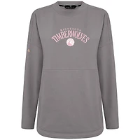 Women's Levelwear  Gray Minnesota Timberwolves Mother's Day Beaudry Arched Pullover Sweatshirt