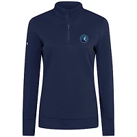 Women's Levelwear  Navy Minnesota Timberwolves Cushion Quarter-Zip Pullover