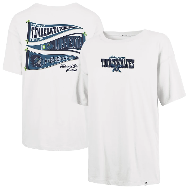 Women's '47 Cream Minnesota Timberwolves Bow and Banner Sadie T-Shirt