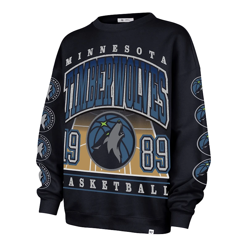 Sweat-shirt surdimensionné bleu marine '47 Minnesota Timberwolves Go Big pour femme