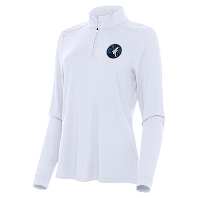 Women's Antigua White Minnesota Timberwolves Intent Quarter-Zip Top